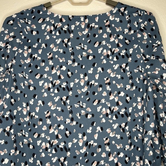 Collective Concepts Plus Size Blue Pink Abstract Leopard Print 3/4 Sleeve Top 2X - Picture 7 of 8